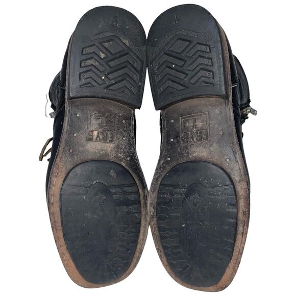 FRYE Tyler Double Zip Leather Combat Moto Laced Ankle Boots   Size: 6.5 B - Picture 7 of 8